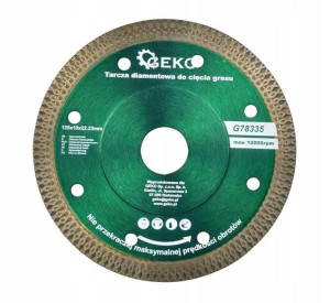 TARCZA do cięcia gresu DIAMENTOWA 125x10x22 GEKO