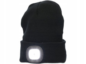 Ciepła czapka lampka LED ładowana USB latarka