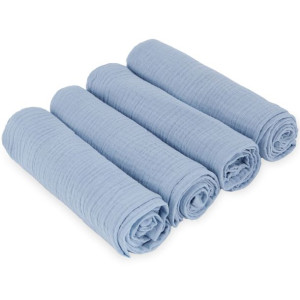 Pielucha muślinowa 4PACK, błękitny