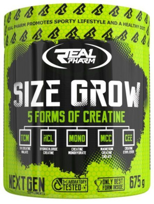 REAL PHARM - Size Grow - KREATYNA AMINOKWASY - 675g Strawberry watermelon