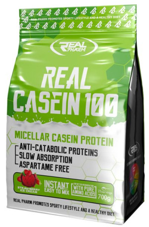 Real Pharm - Real Casein 100 - Białko Odżywka - 700g Chocolate Hazelnut