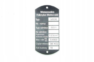 Tabliczka Znamionowa Wfm M06