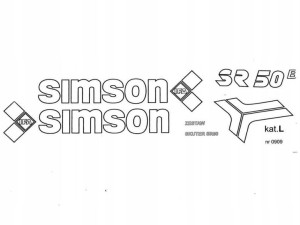 Naklejka Simson Skuter Sr50b Biała Kpl 0909 Kat-l