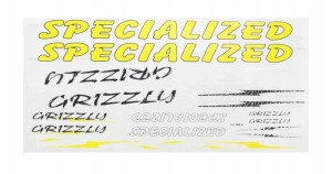 Rower Naklejka Grizzly Specialized Żółta 335x160m