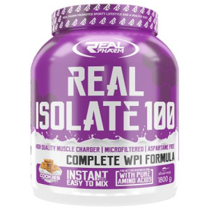 REAL PHARM - Real Isolate 100 - WPI BIAŁKO ODŻYWKA- 1800g puszka CZEKOLADA