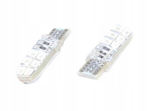 Żarówka 12v Led T10-2835-12smd Czerwona Silikon (b