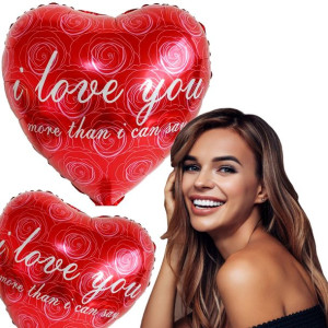 Duży Balon Na Dzień Kobiet Serce Serduszko I LOVE YOU 52cm