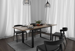 Stół LOFT rozkładany 140/200 metalowe nogi oraz rama DĄB LANCELOT