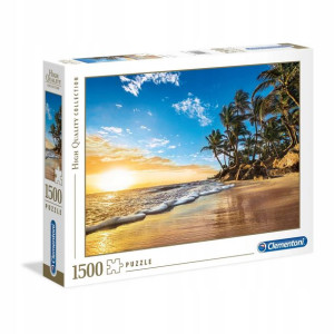 Puzzle 1500 plaża tropikalna słońce na plaży palmy