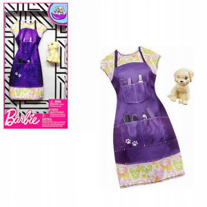 Ubranko dla lalki Barbie sukienka Mattel + piesek