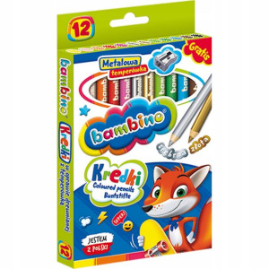 Kredki bambino w drewnianej oprawie + temperówka 1