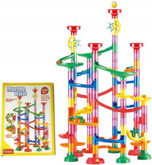 Duży tor kulkowy wyścig kulek Marble Run 109 ele.