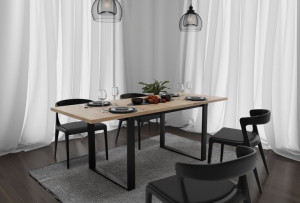 Stół LOFT rozkładany 140/200 metalowe nogi oraz rama DĄB CRAFT