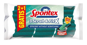 Spontex Zmywaki kuchenne poliuretanowe 3 Scrub & Flex 3 szt