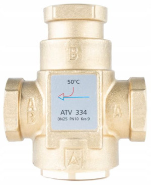 Zawór temperaturowy ATV 334, DN25, Rp1", kvs