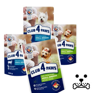 Zestaw Karm dla psów dorosłych Club 4 łapy 4x100g