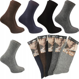 5x SKARPETY długie MĘSKIE ANGORA thermo gład 39-42