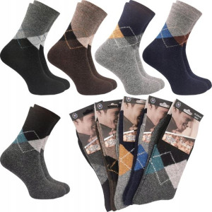 5x SKARPETY długie MĘSKIE ANGORA thermo MIX43-46