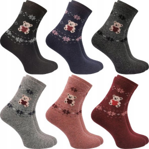5x SKARPETY długie DAMSKIE ANGORA thermo mix 35-38
