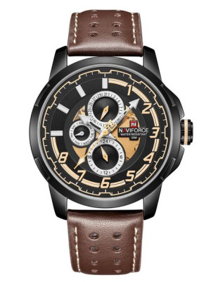   ZEGAREK MĘSKI NAVIFORCE NF9142 (zn087b) black/br. + BOX