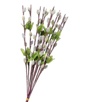 Bazie kotki na gałązce 30cm 12 sztuk zielone