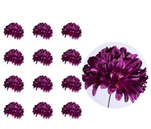 Chryzantema satynowa główka purpurowa 12 sztuk