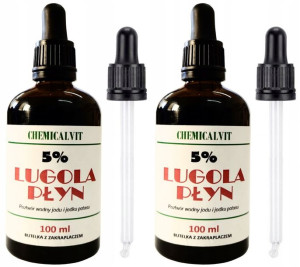 2x Płyn LUGOLA 5% czysty JOD Jodek Potasu 100ml