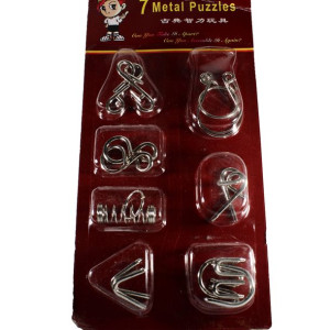 Puzzle metalowe 7 szt łamigłówka logiczna