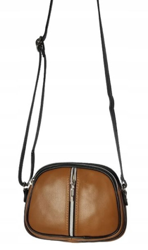 Modna torebka skórzana Genuine Leather brązowa