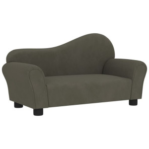 Sofa dla dziecka, ciemnoszara, obita aksamitem