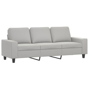 3-osobowa sofa, jasnoszary, 180 cm, tapicerowana mikrofibrą