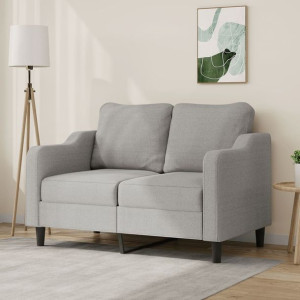 Sofa 2-osobowa, jasnoszara, 120 cm, tapicerowana tkaniną