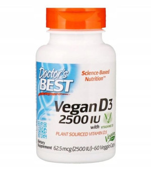 Witamina D3 2500 IU Vegan Doctor's Best 60 kapsułek