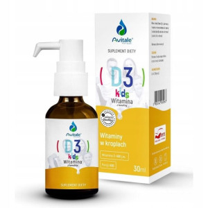 Avitale Witamina D3 KIDS z lanoliny krople 30 ml