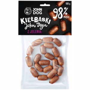 John Dog Przysmak psa Mini kiełbaski jeleń 100g