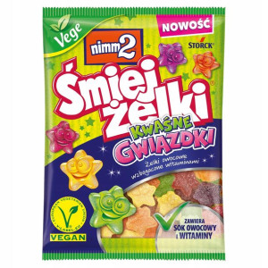 Nimm2 Śmiejżelki ŻELKI KWAŚNE GWIAZDKI VEGE 90 g