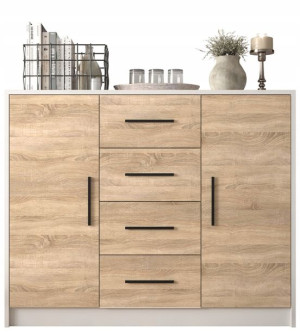 Komoda do sypialni UNIWERSAL 120 cm 2D4S biały