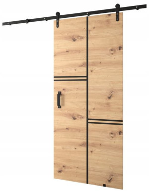 Drzwi przesuwne LOFTIKO 90 cm wzór VIII naścienne