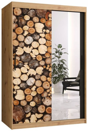 Szafa przesuwna garderoba DREWNO 2 120 cm