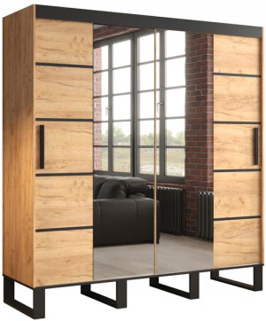 Szafa przesuwna LOFT V4 200 cm styl INDUSTRIALNY