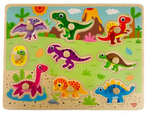 Edukacyjne puzzle drewniane układanka 10 el.