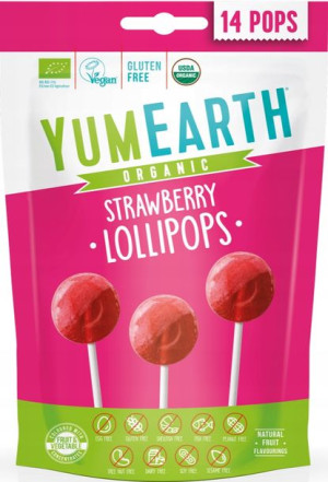 YUM EARTH Lizaki Owocowe Eko Vege truskawkowe 14 sztuk