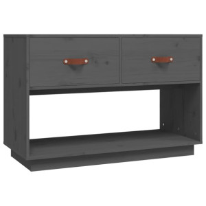 Szafka pod telewizor, szara, 90x40x60 cm, lite drewno sosnowe