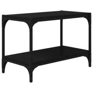 Szafka pod TV, czarna 60x33x41 cm materiał drewnopochodny/stal