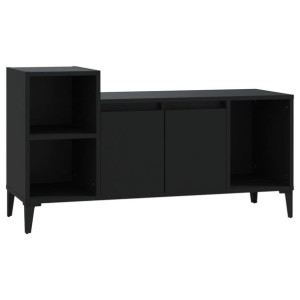 Szafka pod TV, czarna, 100x35x55 cm, materiał drewnopochodny