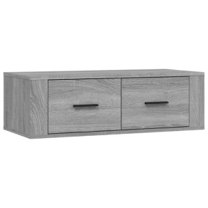 Wisząca szafka pod TV, szary dąb sonoma, 80x36x25 cm