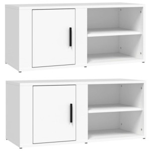 Szafki pod telewizor, 2 szt., białe, 80x31,5x36,5 cm