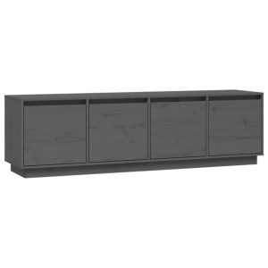 Szafka pod telewizor, szara, 156x37x45 cm, lite drewno sosnowe