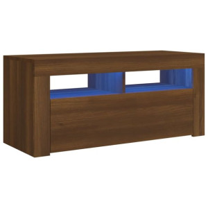 Szafka pod TV z oświetleniem LED, brązowy dąb, 90x35x40 cm