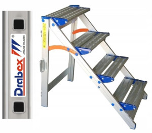 Drabina schodki aluminiowe składane 4 st. Drabex 8124